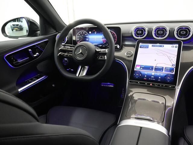Mercedes-Benz C-KLASSE 180 Star Edtion AMG-line | AMG Pakket | Panoramadak | Elektrische Stoelen met Memory | Sfeerverlichting | 360 Camera | Dodehoek Detectie |