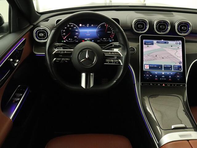 Mercedes-Benz C-KLASSE 300e AMG Line | Panoramadak | Trekhaak | 360 Camera | Leder | Stoelverwarming | Adaptive cruise | Memory | Sfeerverlichting | PHEV | Plug In