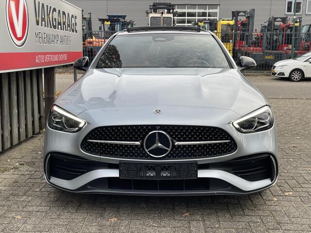 Mercedes-Benz C-KLASSE 300 e AMG Line 18"/Leder/Panoramadak/360 camera/Dodehoek/Keyless/Stoelverwarming + memory l + r/Sfeerverlichting premium/Apple Carplay & Android Auto