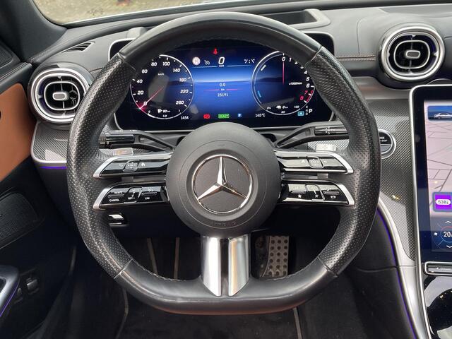 Mercedes-Benz C-KLASSE 300 e AMG Line 18"/Leder/Panoramadak/360 camera/Dodehoek/Keyless/Stoelverwarming + memory l + r/Sfeerverlichting premium/Apple Carplay & Android Auto