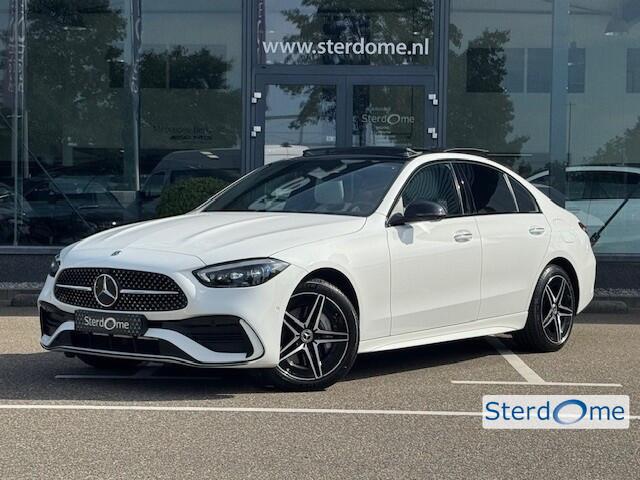 Mercedes-Benz C-KLASSE 300 e AMG Line I Panorama dak I Distronic + I 360° camera I Burmester I Head-up I Digital Light I Memory I Sfeerverlichting I I Stoelverwarming I Comfort onderstel I Thermotronic I MBUX I Keyless GO l