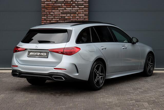 Mercedes-Benz C-KLASSE Estate 300 e AMG Line Aut9 | Panoramadak | Distronic | Memory | Trekhaak | Leder | Camera | Sfeerverlichting | Dodehoekassistent | Stoelverwarming | High Perf. LED |