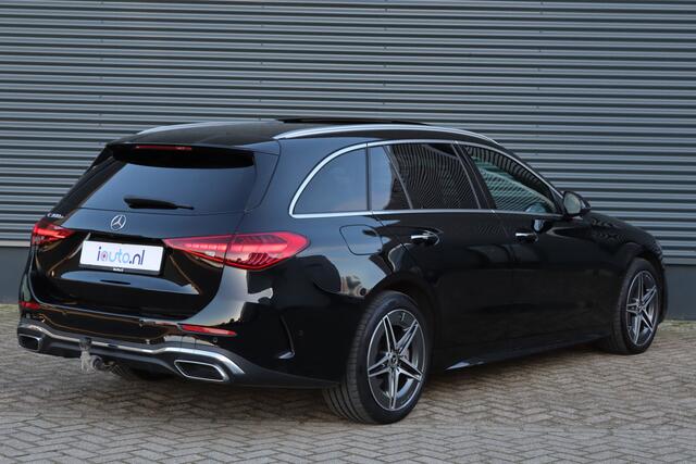 Mercedes-Benz C-KLASSE Estate 300 e AMG Line Pano/Leder/360/Head-up/Elek. stoelen+mem/Sfeer/Trekhaak wegkl.