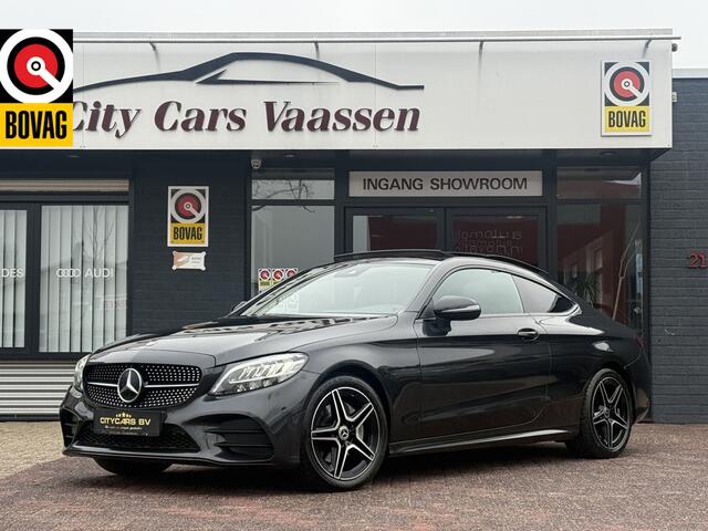 Mercedes-Benz C-KLASSE Coupé 200 AMG Line night pakket 184 pk pano navi climate ctr cruise ctr camera Burmester Keyl-go leder lmv 18 inch dealer onderhouden