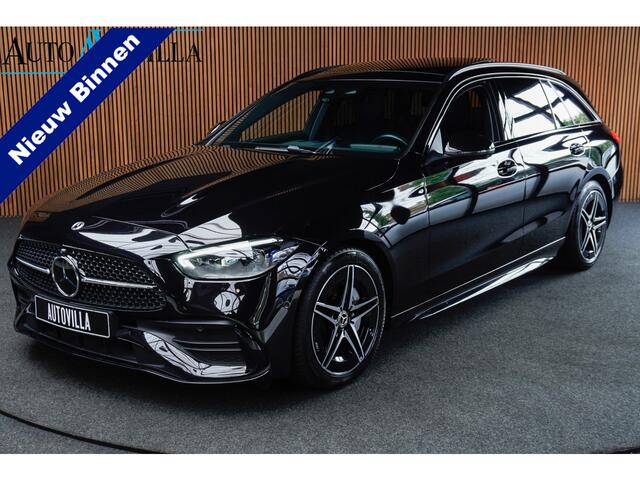 Mercedes-Benz C-KLASSE Estate 180 AMG Line Panodak Leer 360° Memory Distronic+ Matrix Laser Navi LED Nightpack Elektr. trekhaak PTS Ambient Plus Elekt. achterklep LM velgen BTW auto!