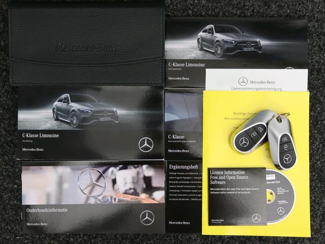 Mercedes-Benz C-KLASSE 300 e Business Solution AMG AMG Line | Panorama Schuif-Kanteldak | Distronic | Lederen bekleding | Alarm | Parkeerpakket met 360°-camera | 20 Inch AMG Velgen. Inclusief 24 maanden Mercedes-Benz Certified garantie voor Europa.
