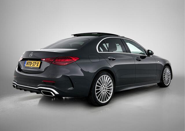 Mercedes-Benz C-KLASSE 300 e Business Solution AMG AMG Line | NIght Pakket | Panorama Schuif-Kanteldak | !9 Inch AMG Velgen | Memory Voorstoelen. Inclusief 24 maanden MB Certified garantie voor Europa.