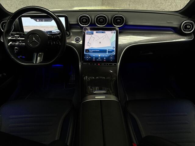 Mercedes-Benz C-KLASSE 300 e AMG Line 279Pk Automaat (PANORAMADAK, APPLE CARPLAY, GROOT NAVI, BURMESTER, CAMERA, SPORTSTOELEN, SFEERVERLICHTING, STOELVERWARMING, NIEUWSTAAT)