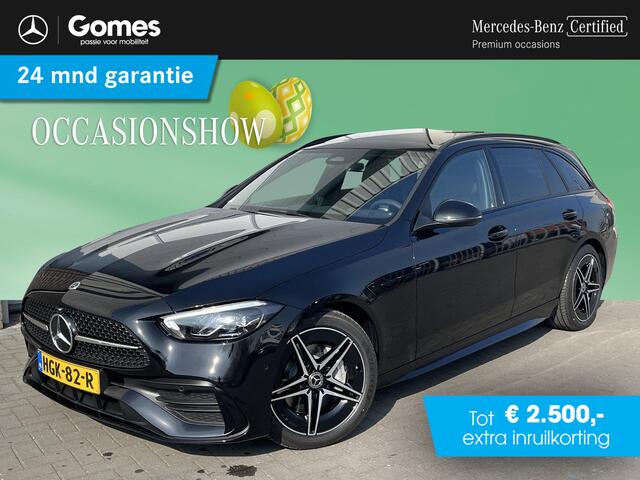 Mercedes-Benz C-KLASSE Estate 180 Star Edition AMG | Night Pakket | Panoramadak | Trekhaak | Burmester 3D Surround Sound | Elektrisch Verstelbare Stoelen + Memory | Apple CarPlay | Android Auto | Dodehoekassistent | Sfeerverlichting | Stoelverwarming