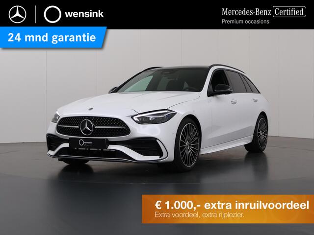 Mercedes-Benz C-KLASSE 180 Star Edition AMG Line | Panoramadak | Digital Light | Stoelventilatie | Keyless Entry | Night | 19" multispaaks velgen |