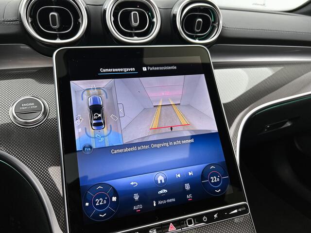 Mercedes-Benz C-KLASSE 300 e Business Solution AMG | Nightpakket | Comfortpakket Plus | Middenconsole metaalstructuur | Trekhaak | Panoramaschuifdak | Smartphone integratie | 360° camera | Sfeerverlichting |