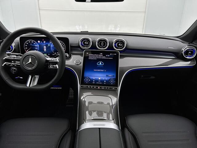 Mercedes-Benz C-KLASSE 300 e Business Solution AMG | Comfortpakket Plus | Nightpakket | Middenconsole metaalstructuur | Trekhaak | Smartphone-integratie | Panoramaschuifdak | GUARD 360° Plus | 360° camera | 19" multispaaks lichtmetalen AMG-velgen |