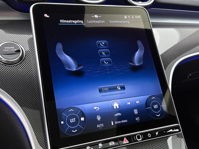 Mercedes-Benz C-KLASSE 300 e Business Solution AMG | Comfortpakket Plus | Nightpakket | Middenconsole metaalstructuur | Trekhaak | Smartphone-integratie | Panoramaschuifdak | GUARD 360° Plus | 360° camera | 19" multispaaks lichtmetalen AMG-velgen |