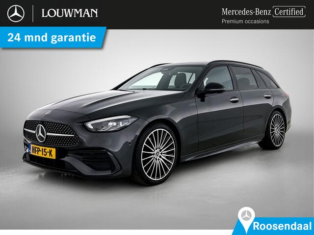 Mercedes-Benz C-KLASSE Estate 180 AMG Nightpakket | Trekhaak | Alarm | Memory | Dode Hoek Ass | CarPlay | Keyless Go | Premium Sfeerverlichting | Inclusief 24 maanden Mercedes-Benz Certified garantie voor Europa.