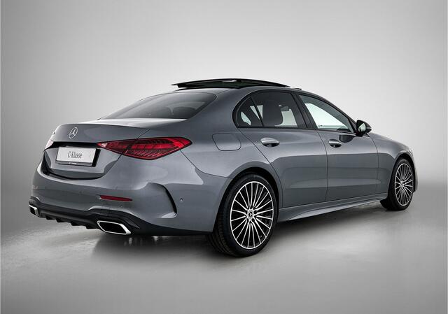 Mercedes-Benz C-KLASSE 300 e Business Solution AMG | Premium Plus | Winterpakket | Nightpakket | Middenconsole metaalstructuur | DISTRONIC | Panoramaschuifdak | 360° camera | Burmester® 3D surround sound system | 19" multispaaks lichtmetalen AMG-velgen |