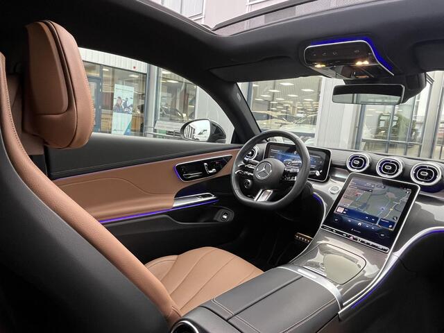 Mercedes-Benz C-KLASSE CLE Coupe 200 AMG Line | NL Auto/Voll.Historie/Navi/Leder/Pano.Dak/Sfeerverlichting/Elektr.Wegklapbare Trekhaak/Apple CarPlay-Android Auto