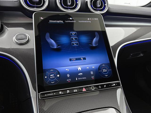 Mercedes-Benz C-KLASSE 300 e Business Solution AMG | Comfortpakket Plus | Nightpakket | Middenconsole metaalstructuur | Trekhaak | Panoramaschuifdak | GUARD 360° Plus | 360° camera | 19" multispaaks lichtmetalen AMG-velgen |