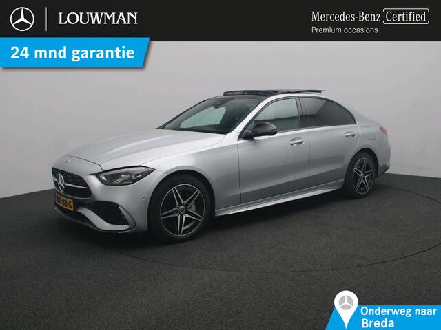 Mercedes-Benz C-KLASSE 300 e Business Solution AMG AMG Line | Panorama Schuif-Kanteldak | Distronic | Alarm | Parkeerpakket met 360°-camera | Memory voorstoelen. Inclusief 24 maanden MB Certified garantie voor Europa.