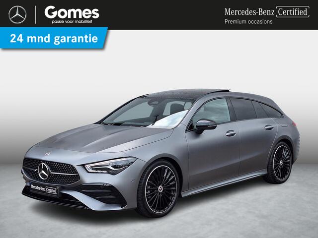 Mercedes-Benz CLA-KLASSE Shooting Brake 180 Star Edition AMG | Matgrijs | Nightpakket | Panoramadak | Dodehoekassistent | Apple CarPlay | Android Auto | Sfeerverlichting | Stoelverwarming | Achteruitrijcamera | Elektrisch Inklapbare Buitenspiegels