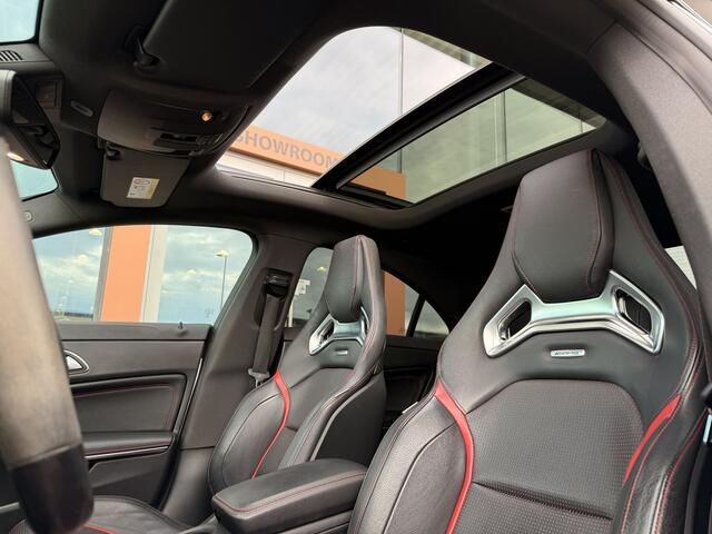 Mercedes-Benz CLA-KLASSE AMG 45 4MATIC MATGRIJS | Leder | Pano | Schaalstoelen | Harman / Kardon | Apple Carplay | Achteruitrijcamera