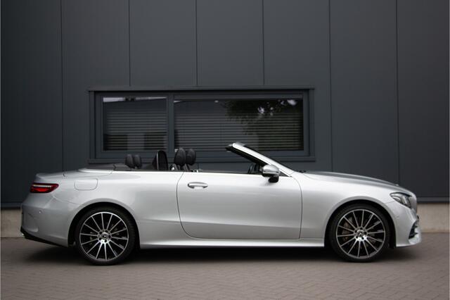 Mercedes-Benz E-KLASSE Cabrio 300 AMG 245PK | Luchtvering | ACC | 360Cam | Massage | Ventilatie + Nekverwarming | Head Up | Burmester | Lane & Side Assist Airscarf | Memory | Garageopener | Widescreen | Actieve Stuurassist | Designo | Nappa | Apple & Android Carplay | Sfeerverl