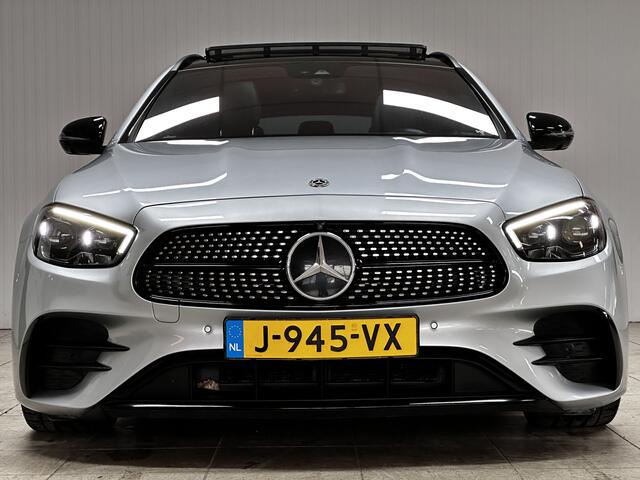 Mercedes-Benz E-estate 200 Business Solution AMG/ Trekhaak/ Wide-Screen/ Keyless/ Panorama-Dak/ Adaptive Cruise/ 19'' LMV/ Matrix-LED/ 360° Camera/ Dode-Hoek DET./ Stoelverw./ Zwarte-Hemel/ Elek. Stoel(en).