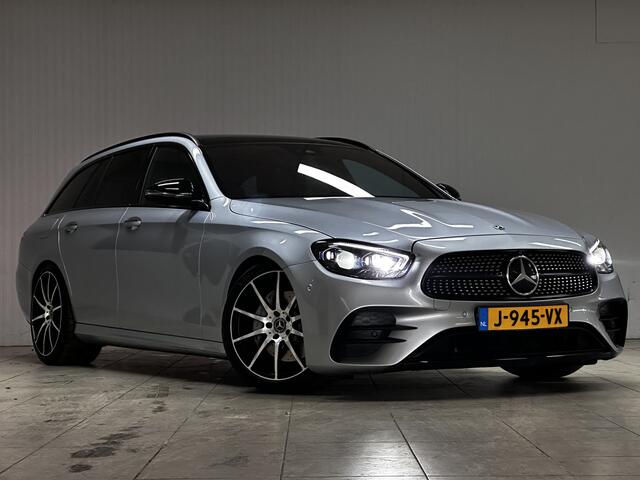 Mercedes-Benz E-estate 200 Business Solution AMG/ Trekhaak/ Wide-Screen/ Keyless/ Panorama-Dak/ Adaptive Cruise/ 19'' LMV/ Matrix-LED/ 360° Camera/ Dode-Hoek DET./ Stoelverw./ Zwarte-Hemel/ Elek. Stoel(en).