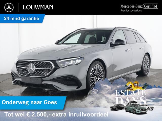 Mercedes-Benz E-estate 300 e AMG Plug-In Hybride AMG Line | Night Pakket | Trekhaak | MBUX Superscreen | 20 Inch AMG Velgen | Ledkoplampen. Inclusief 24 maanden MB Certified garantie voor Europa.