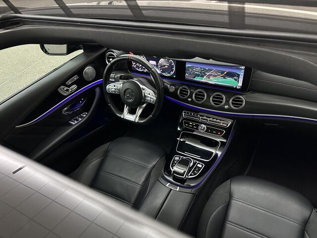 Mercedes-Benz E-estate 53 AMG 4MATIC | Luchtvering | Carbon | 360 View | Burmester | Panorama | Distronic+ | Memory | Multibeam-LED | Luchtvering | Leder | Widescreen | Trekhaak | Sfeerverlichting | Night-Pakket | 20'' | Carplay | Stoelverwarming |