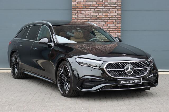 Mercedes-Benz E-estate 300 e AMG Line | Distronic | Trekhaak | Burmester | Stoelventilatie | Panoramadak | Digital Light | Surround Camera | Keyless Go | Zonnerollo's |