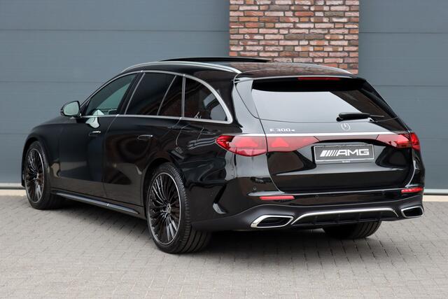 Mercedes-Benz E-estate 300 e AMG Line | Distronic | Trekhaak | Burmester | Stoelventilatie | Panoramadak | Digital Light | Surround Camera | Keyless Go | Zonnerollo's |