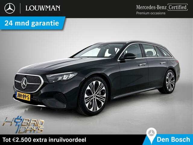 Mercedes-Benz E-estate 300 e Plug-In Hybride | Distronic | Winterpakket: Stoel en Stuurverwarming | Sfeerverlichting | Led koplampen | Achteruitrijcamera | Apple CarPlay | Inclusief 24 maanden MB Certified garantie voor Europa.