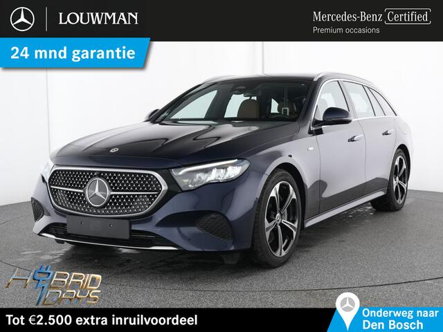 Mercedes-Benz E-estate 300 e Luxury Plug-In Hybride Trekhaak | Ledkoplampen | Distronic | Memory Voorstoelen | Zwarte Hemel | Stuur en Stoelverwarming. Inclusief 24 maanden Mercedes-Benz Certified garantie voor Europa.