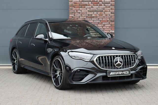 Mercedes-Benz E-estate AMG 53 4MATIC+ | 585pk | Hyperscreen | Achterasbesturing | Distronic+ | Stoelventilatie | Trekhaak | Panoramadak | Digital Light | Burmester | HUD | Verwarmd Stuurwiel |