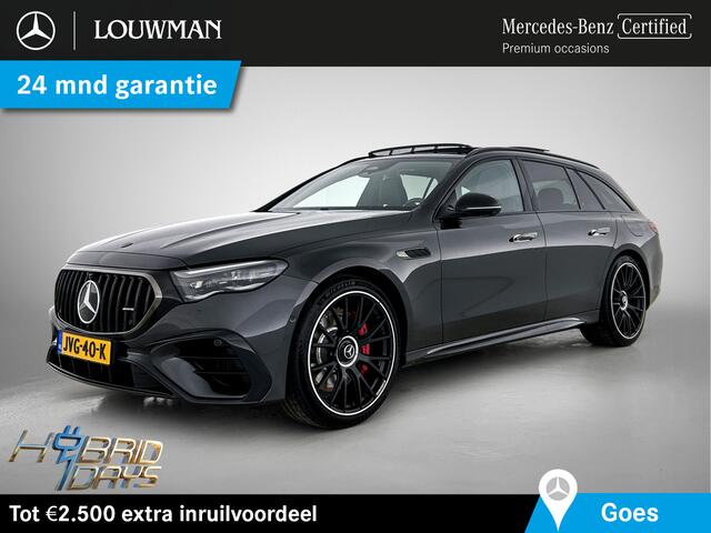 Mercedes-Benz E-estate Mercedes-AMG 53 4MATIC+ | AMG DYNAMIC PLUS Paket | Panoramadak | Trekhaak | AMG Night 1+2 | DC lader | 21 Inch AMG Velgen. Inclusief 24 maanden MB Certified garantie voor Europa.