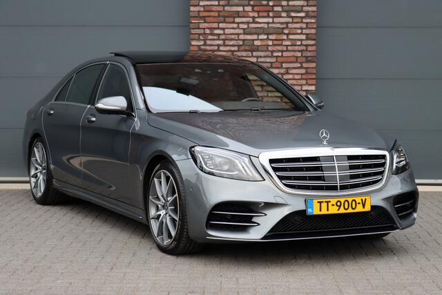 Mercedes-Benz S-KLASSE 560 V8 Lang AMG Line Premium+ | Distronic+ | Memory V+A | Stoelventilatie | Burmester | HUD | Surround Camera | Softclose | Keyless Go | Zonweringspakket |