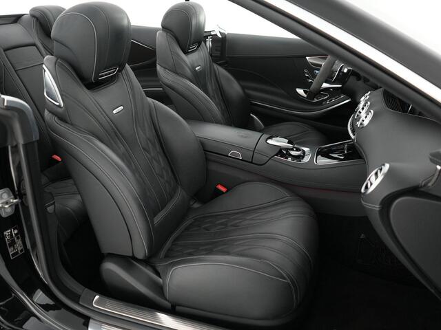 Mercedes-Benz S-KLASSE S63 AMG Cabrio 585pk 4MATIC+ Premium Plus |dealer onderhouden|Burmester high-end|keramisch|massage|Airscarf|nightvision|stoelverwarming & verkoeling|memory|360°|head-up|stuurverwarming|carbon interieur|dodehoek|