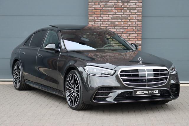 Mercedes-Benz S-KLASSE 580 e 4MATIC Lang AMG Line | Airmatic | Achterasbesturing | Chauffeurspakket | Distronic+ | Memory | Stoelventilatie V+A | Burmester | Soft-Close | Digital Light | Vlakkenverwarming | HUD |