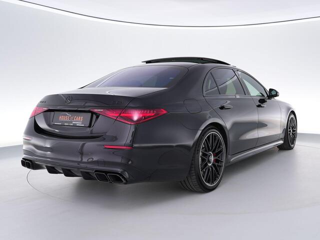 Mercedes-Benz S-KLASSE 63S AMG 802pk E Performance |pano|Burmester High end|chauffeurspakket|achteras besturing|rearseat infotainmentHUD|360 camera|digital LED|memory|Apple Carplay|