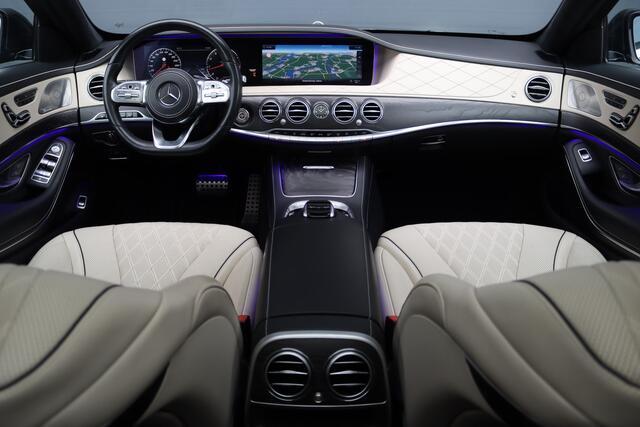 Mercedes-Benz S-KLASSE 560 4MATIC Lang AMG Line Premium+ | V8 | Distronic+ | Panoramadak | Memory | Burmester | Stoelventilatie | Soft-Close | HUD | Surround Camera | Keyless Go | Zonweringspakket |