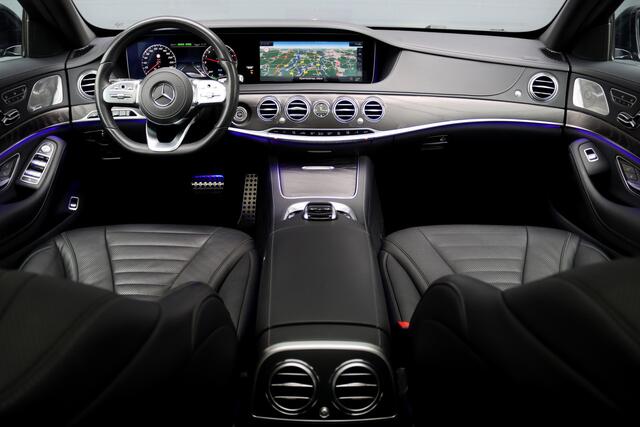 Mercedes-Benz S-KLASSE 560 e Lang AMG Line | Luchtvering | Distronic+ | Massage | Stoelventilatie | Panoramadak | Multibeam LED | Soft-Close | Keyless Go | HUD | Apple Carplay |