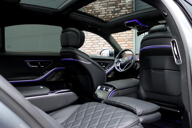 Mercedes-Benz S-KLASSE 580 e 4MATIC Lang | Luchtvering | Achterasbesturing | Distronic+ | Chauffeurspakket | Stoelventilatie | Massage | Stoelventilatie V+A | HUD | Exclusiefpakket | Zonweringpakket | Vlakkenverwarming |