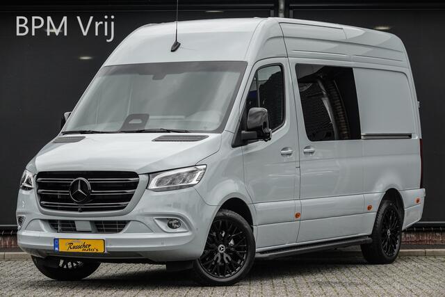 Mercedes-Benz SPRINTER L2H2 319Cdi 190Pk 9G-Tronic | Dubbel Cabine | 5-Persoons | RWD | 2x Schuifdeur | 360° Camera | Silbergrau