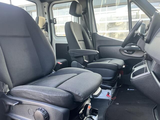 Mercedes-Benz SPRINTER 514 CDI 366 Hiab Laadkraan 018T Trekhaak 3500kg trekgewicht Airco 6-Persoons Open laadbak Pick-up Euro 6 Verkeersbord Actiebord Pijlenbord Bakwagen P-up Tachograaf 1e eigenaar ex gemeente