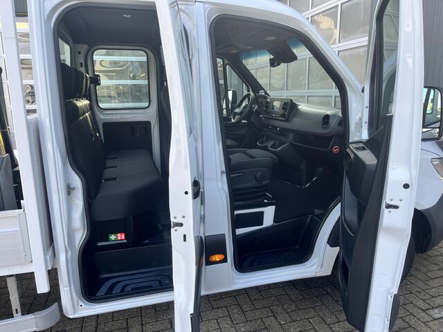 Mercedes-Benz SPRINTER 514 CDI 366 Hiab Laadkraan 018T Trekhaak 3500kg trekgewicht Airco 6-Persoons Open laadbak Pick-up Euro 6 Verkeersbord Actiebord Pijlenbord Bakwagen P-up Tachograaf 1e eigenaar ex gemeente