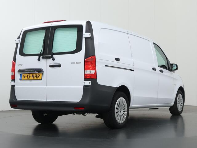Mercedes-Benz VITO 116 CDI | Lang L2 | Pro | Navigatie | Parkeercamera | Stoelverwarming | Keyless Go | Achterdeuren met ruit | 3-zits | Certified