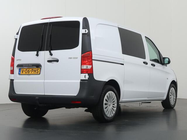 Mercedes-Benz VITO 116 CDI | AUT. | L1 | INRICHTING LAADRUIMTE | DISTRONIC PLUS | LED KOPLAMPEN | TREKHAAK | ZIJRUIT | CLIMATE CONTROL | 2-ZITS | STOELVERWARMING | CERTIFIED