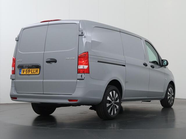 Mercedes-Benz VITO 116 CDI Aut. | Lang L2 | Select | MODEL 2025 | Dodehoekassistent | LED koplampen | Cruise Control | Parkeercamera | Navigatie | DAB Radio | Verwarmd Stuurwiel | Lane-Assist | 3-zits | Achterdeuren | Alpine Grijs