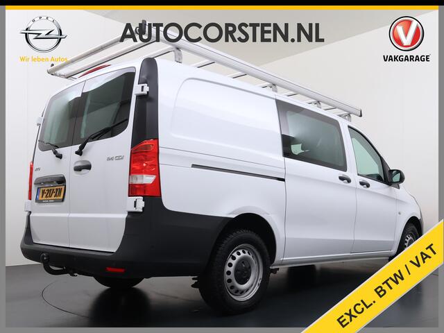 Mercedes-Benz VITO 114CDI Automaat Lang 2X Schuifdeur Trekhaak Camera Euro 6 Navi Airco Imperiaal Cruise Control Pdc Betonplexvloer Wandbetimmering 2.000KG Trekgewicht 1e Eigenaar