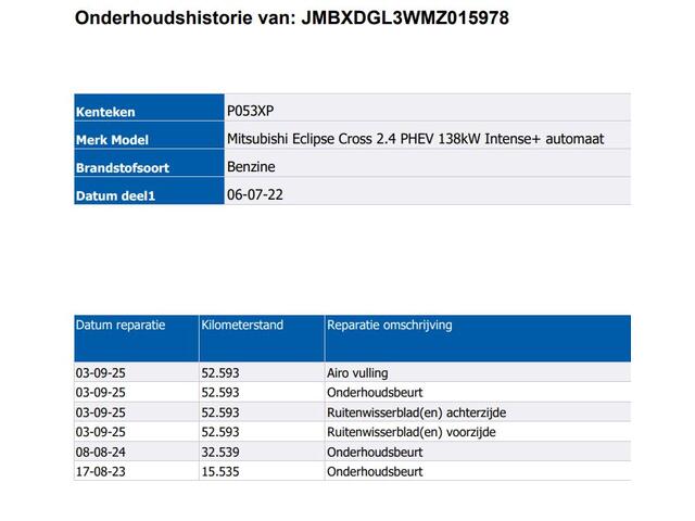 Mitsubishi ECLIPSE Cross 2.4 PHEV Intense+ Hybride / Navigatie / 1/2 Leder / Pdc. / Airco-ecc./ Radio multimedia /